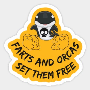 Farts And Orcas Set Them Free Cute Sticker